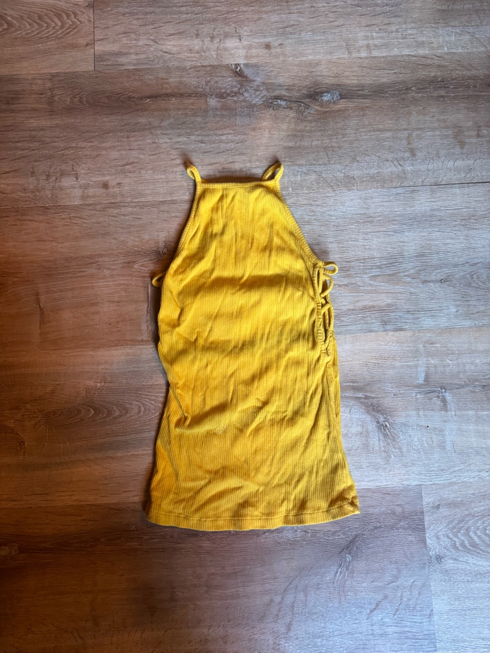Ambiance Ribbed Tank Midi in Golden Yellow
